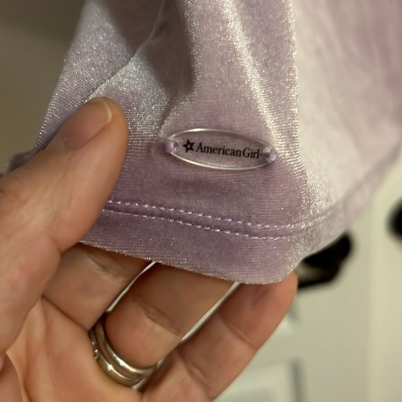 AMERICAN GIRL Soft as Snow Purple Velvet Mock Neck Dress Girls 10-12 Holidays - Picture 7 of 8